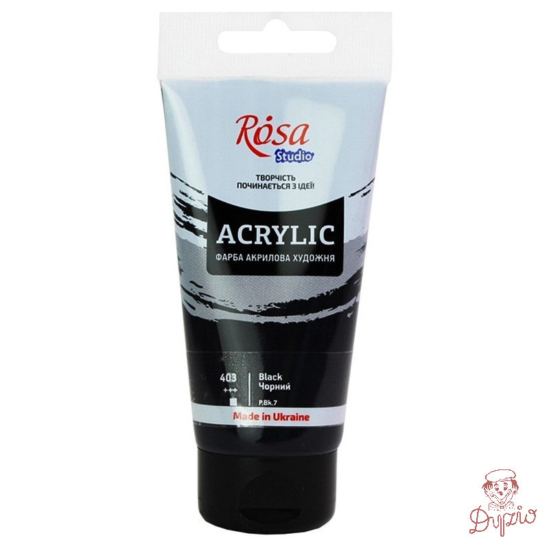 Farba akrylowa Rosa Studio 75ml BLACK 403