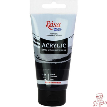 Farba akrylowa Rosa Studio 75ml BLACK 403