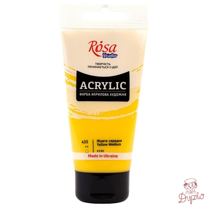 Farba akrylowa Rosa Studio 75ml YELLOW MEDIUM 433