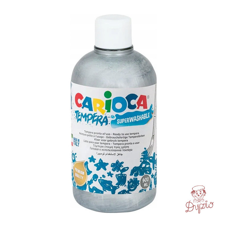 Farba CARIOCA TEMPERA 500ml srebrna (40427/20) 170-2714