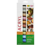 Farba akrylowa metaliczna 10 kol. x 12 ml HAPPY COLOR HA 7370 0012-M10