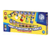 Farby plakatowe w tubkach szkolne 12 kolorów 30ml 83110901 ASTRA