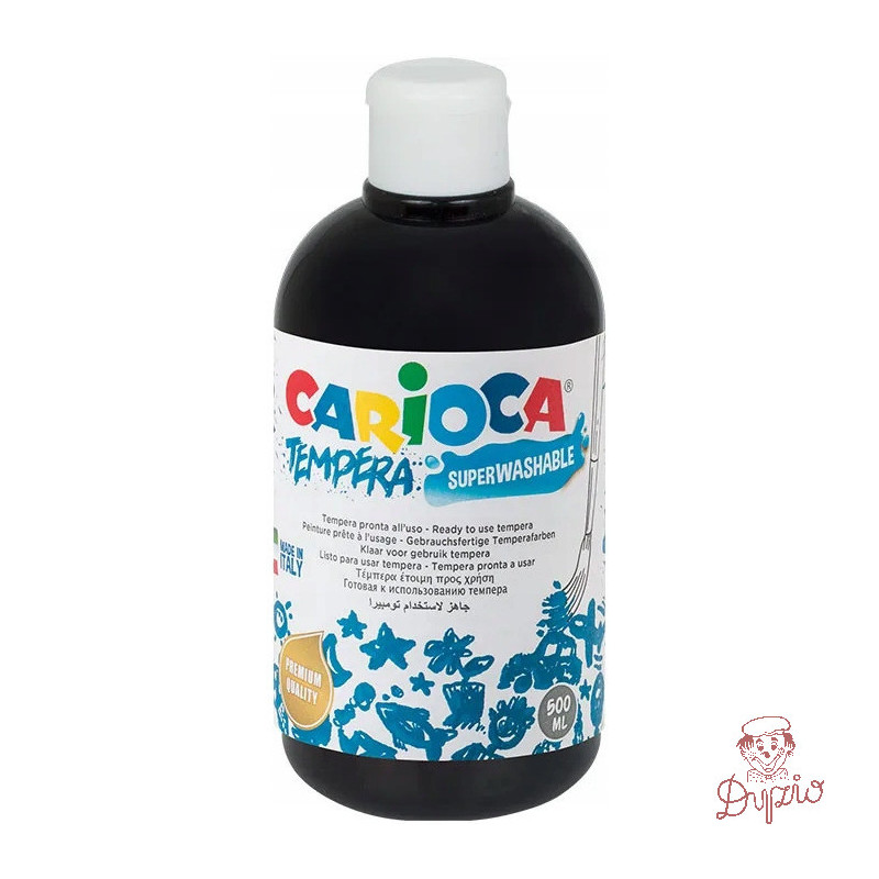 Farba TEMPERA czarna CARIOCA 500ml 170-2358