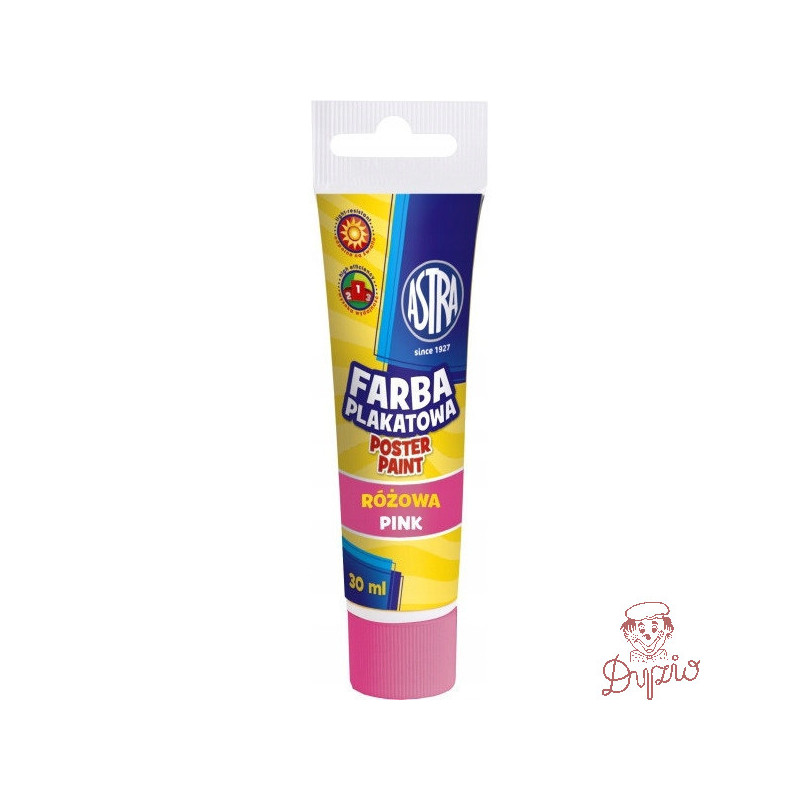 Farba plakatowa w tubkach 30ml szkolna różowa 301107002 ASTRA