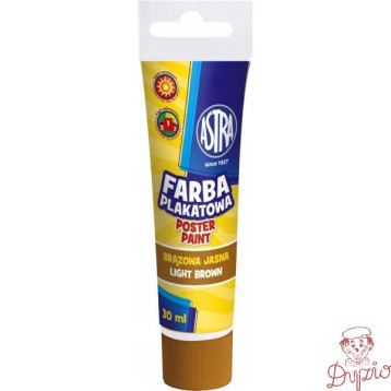 Farba plakatowa w tubkach 30ml szkolna jasna brązowa 83110912 ASTRA