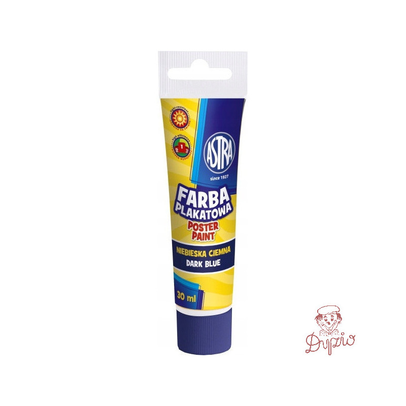 Farba plakatowa w tubkach 30ml szkolna ciemno niebieska 83110914 ASTRA