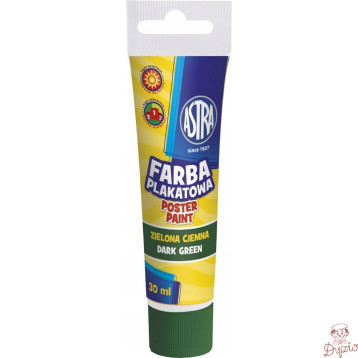 Farba plakatowa w tubkach 30ml szkolna ciemno zielona 83110906 ASTRA