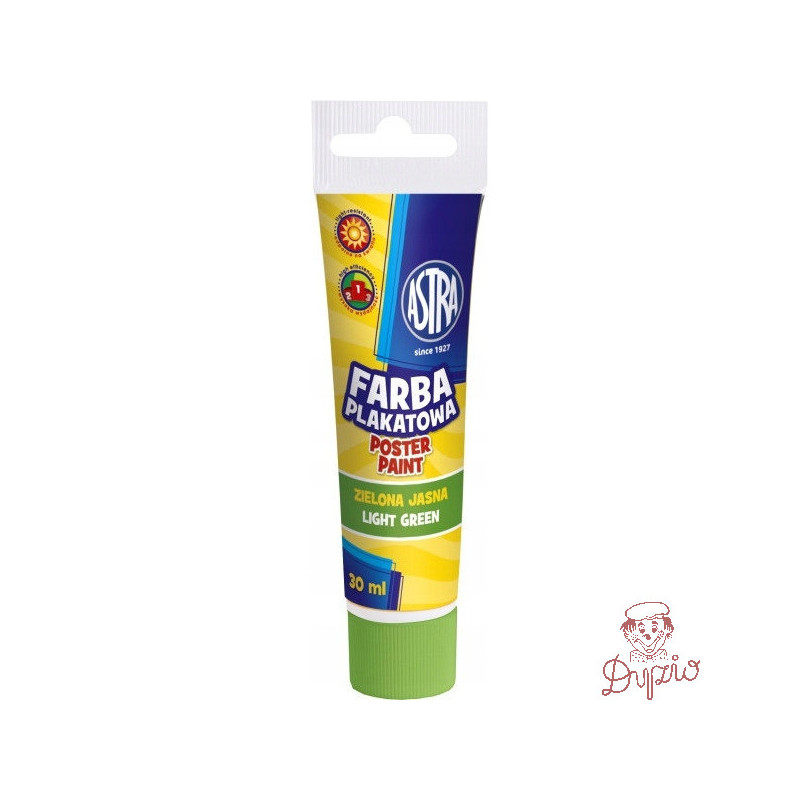 Farba plakatowa w tubkach 30ml szkolna jasna zielona 83110910 ASTRA