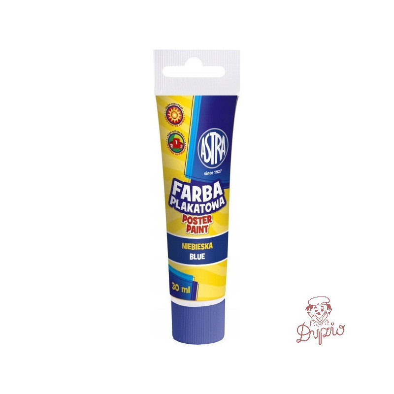 Farba plakatowa w tubkach 30ml szkolna niebieska 83110905 ASTRA