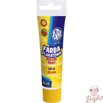 Farba plakatowa w tubkach 30ml szkolna żółta 83110915 ASTRA