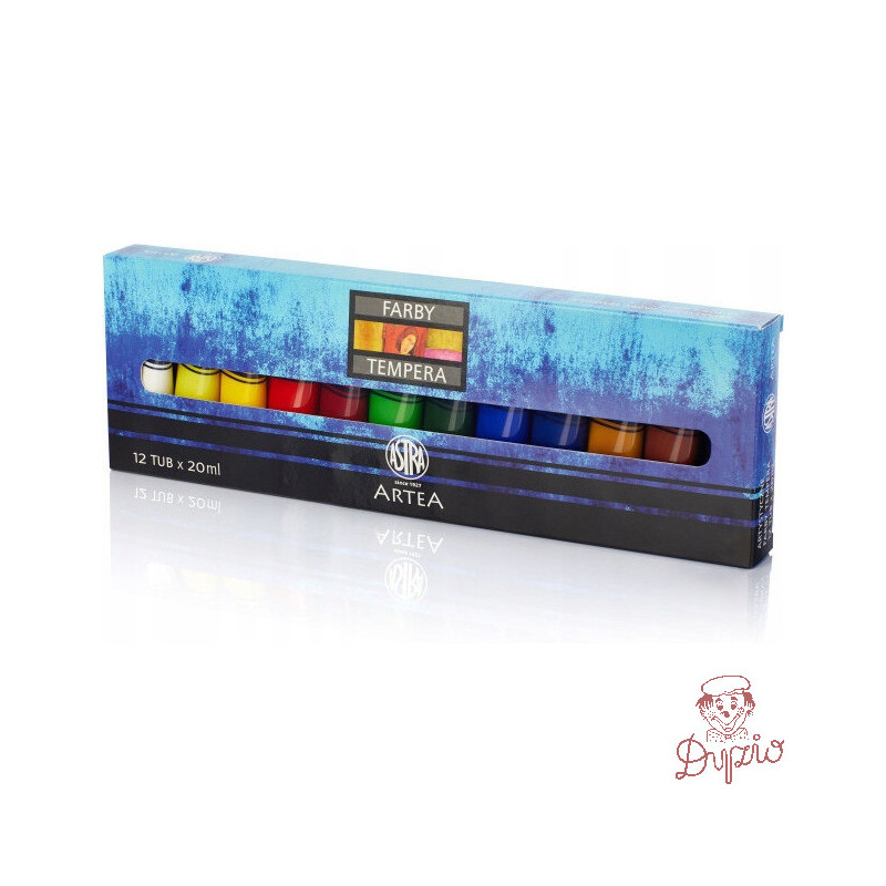 Farby tempera zestaw 12 kolorów 20ml w tubkach 83414900 ASTRA
