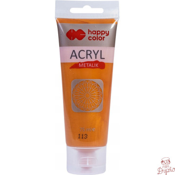 Farba akrylowa 75ml miodowe złoto metallik HA 7370 0075-113 HAPPY COLOR