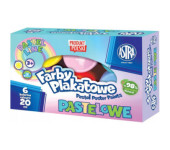 Farby plakatowe pastelowe 6 kolorów 20ml zestaw 301121001 ASTRA