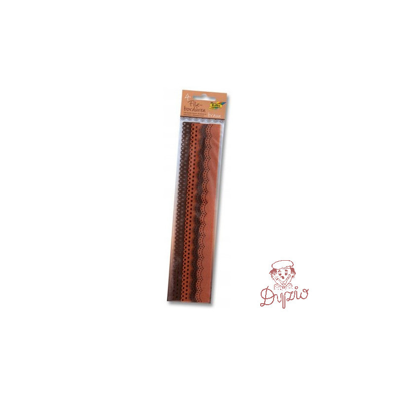 Filcowa koronka-wstążka 30cm mix brązowy 4 szt.FO 52195 FOLIA