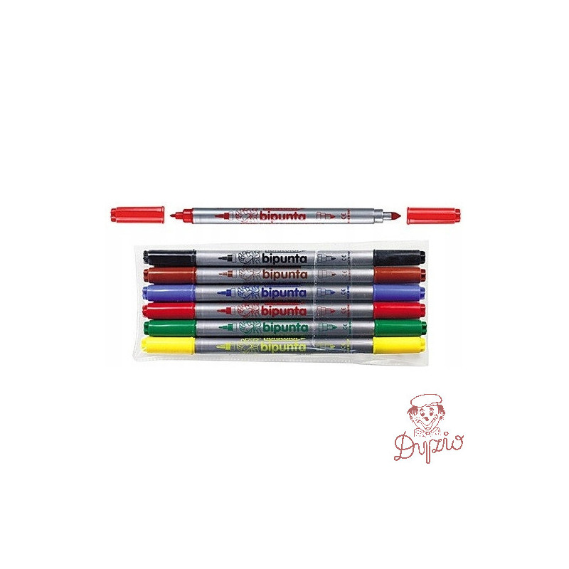 Flamastry DOUBLE POINT 6szt.FIBRACOLOR 584SW EUROSPARK