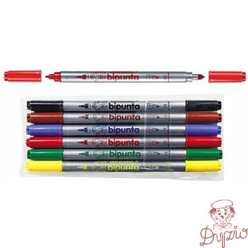 Flamastry DOUBLE POINT 6szt.FIBRACOLOR 584SW EUROSPARK