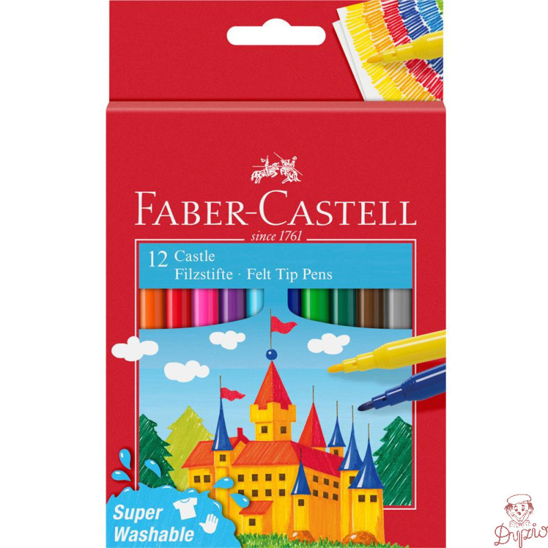 Flamastry ZAMEK 12 kolorów opakowanie kartonowe 554201 FABER-CASTELL