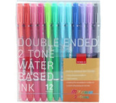 Pisaki dwustronne 12 kolorów z pędzelkiem My Color 2 TT8368 DONG-A