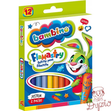 Flamastry BAMBINO 12 kolorów ST.MAJEWSKI