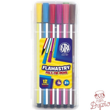Flamastry heksagonalne 12 kolorów pisaki w plastikowym pudełku 314115001 ASTRA