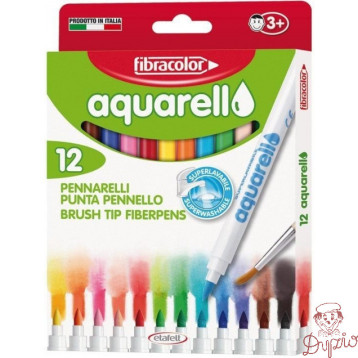Mazaki akwarelowe AQUARELLO 12 FIBRACOLOR 6877