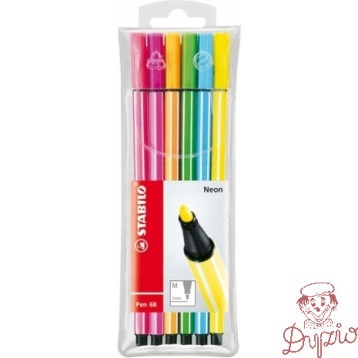 Flamaster STABILO PEN 6806-1 6szt fluo