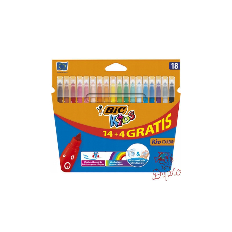 Flamastry BIC Kid Couleur 14+4 kolorów 841802/937510
