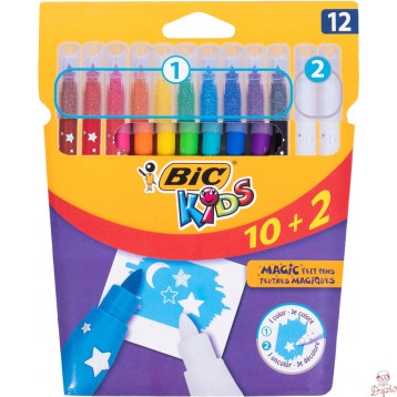 Flamastry 10+2 BIC KIDS COLOUR ERASE 9202953 Magic Felt Pens