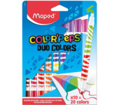 Flamastry dwustronne DUO COLORS 10sztuk - 20kolorów COLORPEPS 847010 MAPED