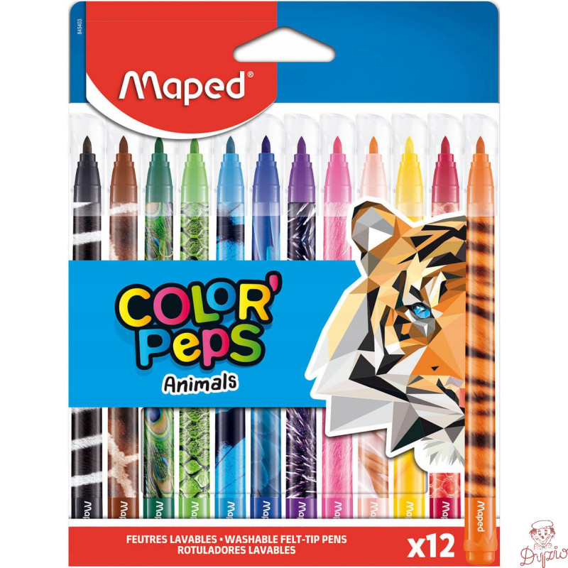 Flamastry Colorpeps animals 12 szt. 845403