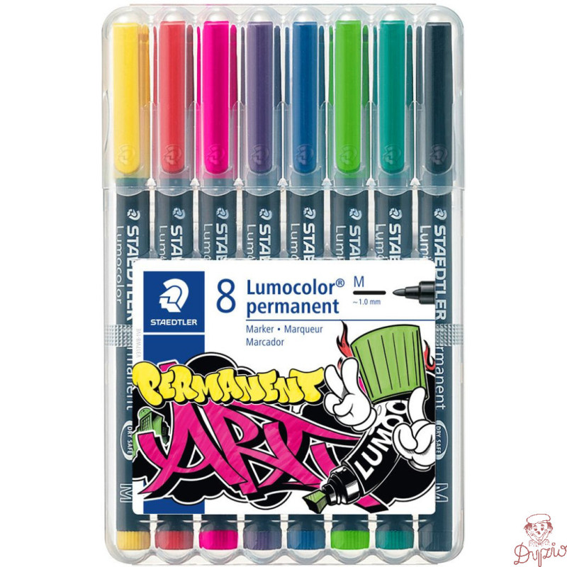 Foliopis permanentny M 1mm 8kolorów w etui 317WP8-1 STAEDTLER