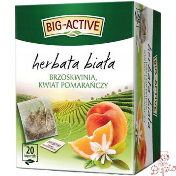 Herbata BIG-ACTIVE biała (20 torebek) Brzoskwinia i kwiat pomarańczy