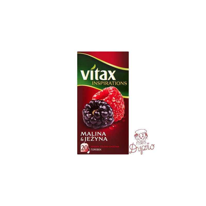Herbata owocowo-ziołowa VITAX INSPIRATIONS (20 torebek z zawieszką) 40g Malina & Jeżyna