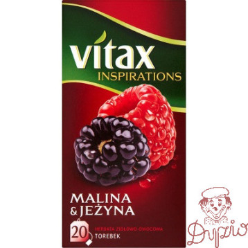 Herbata owocowo-ziołowa VITAX INSPIRATIONS (20 torebek z zawieszką) 40g Malina & Jeżyna