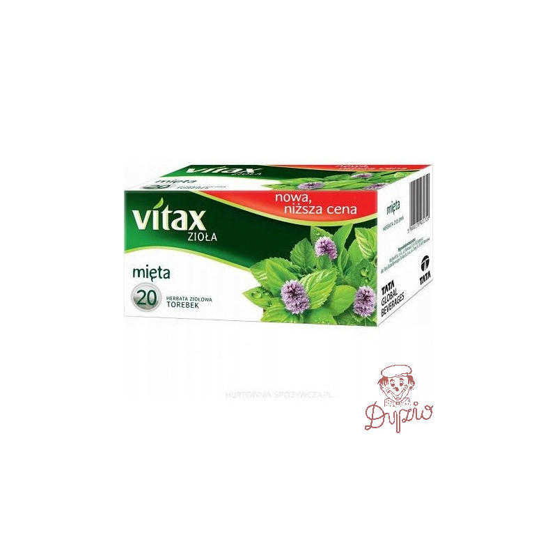 Herbata VITAX zioła (20 torebek x 1,5g) MIĘTA STRONG bez zawieszki