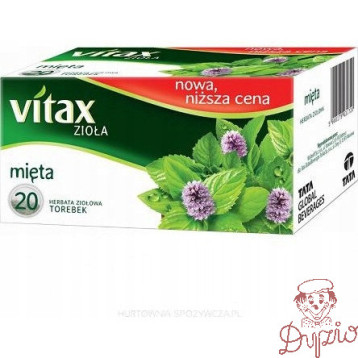 Herbata VITAX zioła (20 torebek x 1,5g) MIĘTA STRONG bez zawieszki