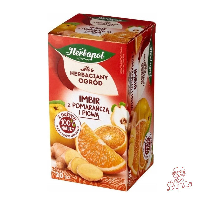 Herbata HERBAPOL owocowo-ziołowa (20 tb) Imbir z Pomarańczą i Pigwą 50g HERBACIANY OGRÓD