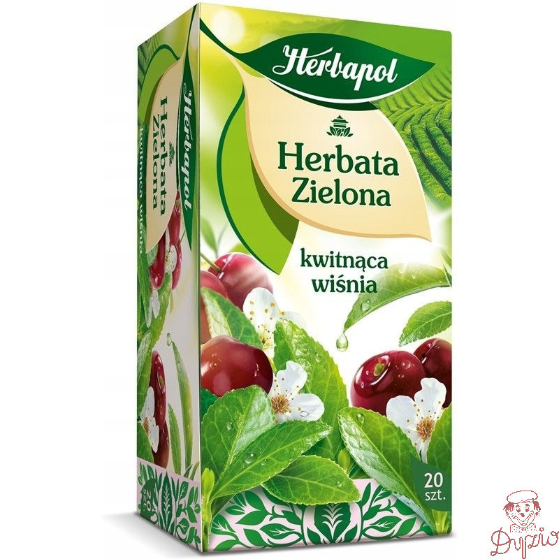 Herbata HERBAPOL zielona (20tb x 1,7g) kwitnąca wiśnia