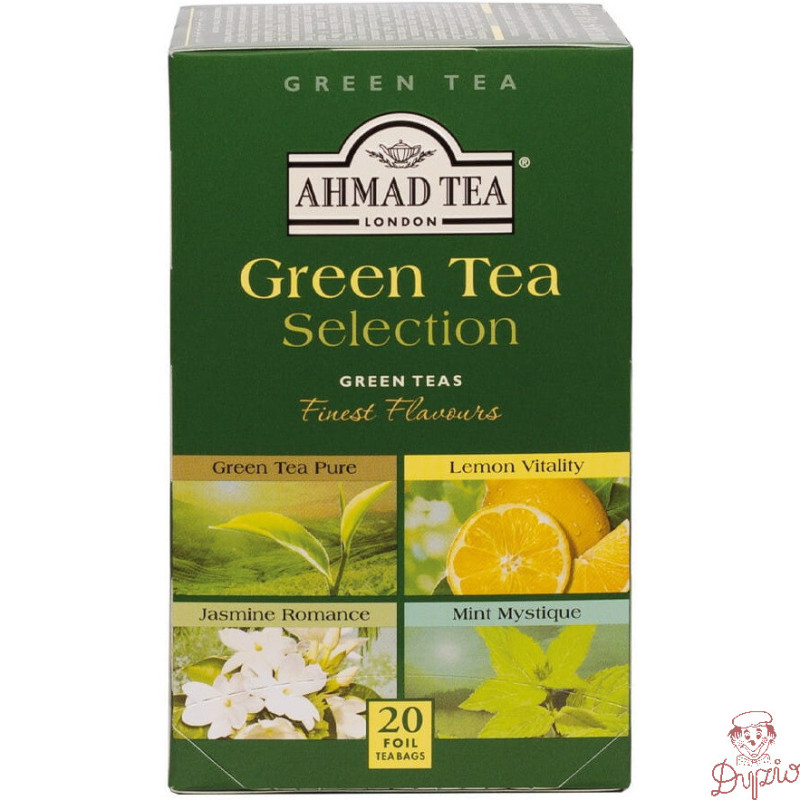 Herbata AHMAD Green Tea Selection zielona (20 torebek) (PURE, LEMON, JASMINE, MINT MISTIQUE)