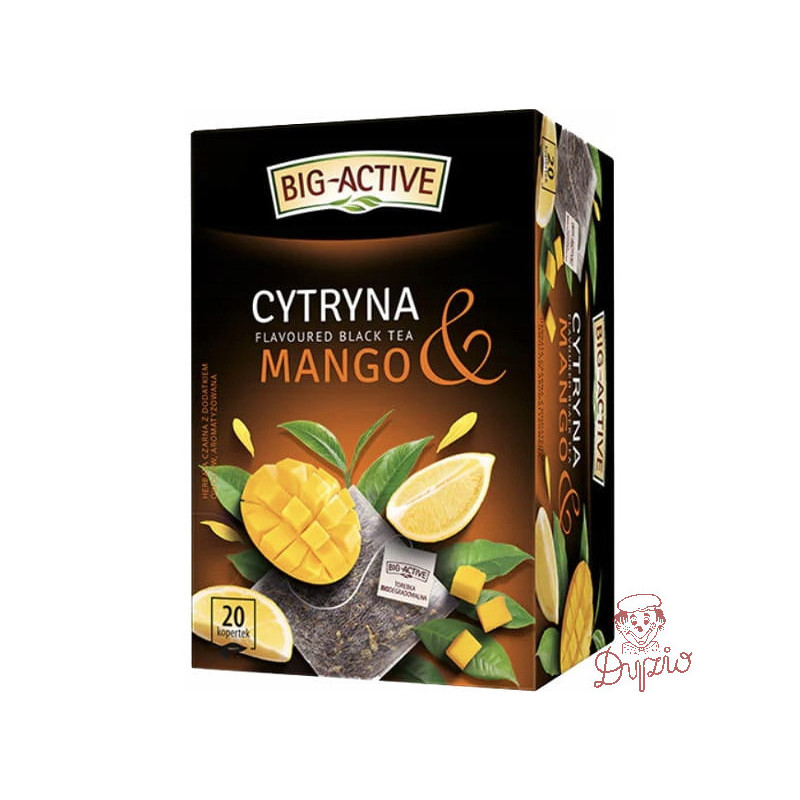 Herbata BIG-ACTIVE czarna (20 torebek) Cytryna & Mango