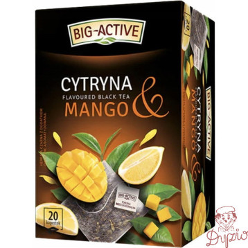 Herbata BIG-ACTIVE czarna (20 torebek) Cytryna & Mango