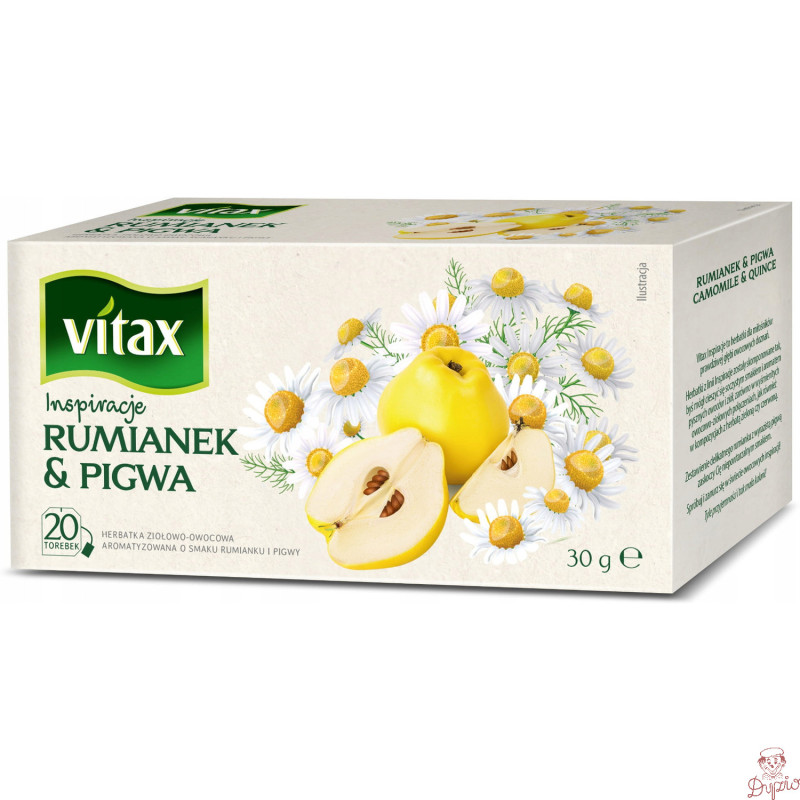 Herbata owocowo-ziołowa VITAX INSPIRATIONS (20 torebek z zawieszką) 33g Rumianek & Pigwa