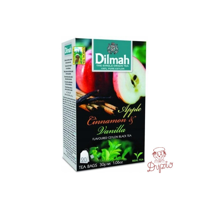Herbata DILMAH (20 torebek) czarna z aromatem Jabłko, Cynamon i Wanilia