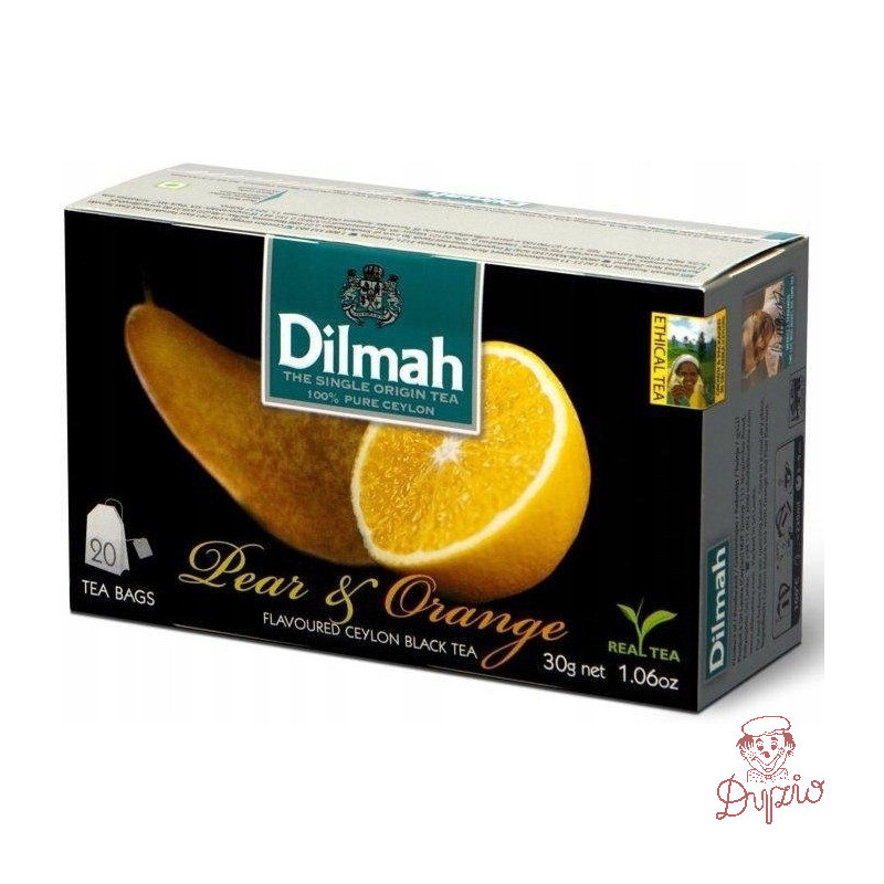 Herbata DILMAH (20 torebek) czarna z aromatem gruszka & pomarańcza