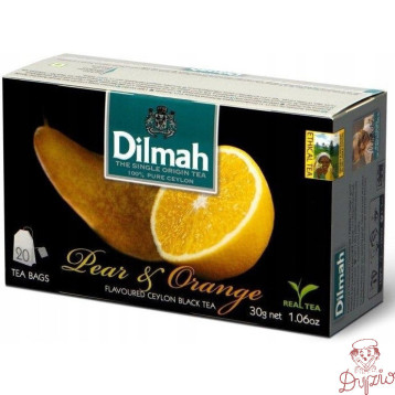 Herbata DILMAH (20 torebek) czarna z aromatem gruszka & pomarańcza