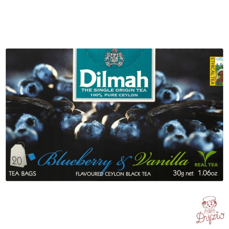 Herbata DILMAH (20 torebek) czarna z aromatem czarna jagoda i wanilia 85026