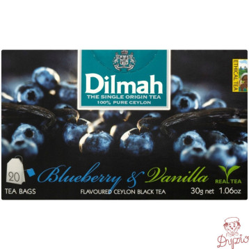 Herbata DILMAH (20 torebek) czarna z aromatem czarna jagoda i wanilia 85026