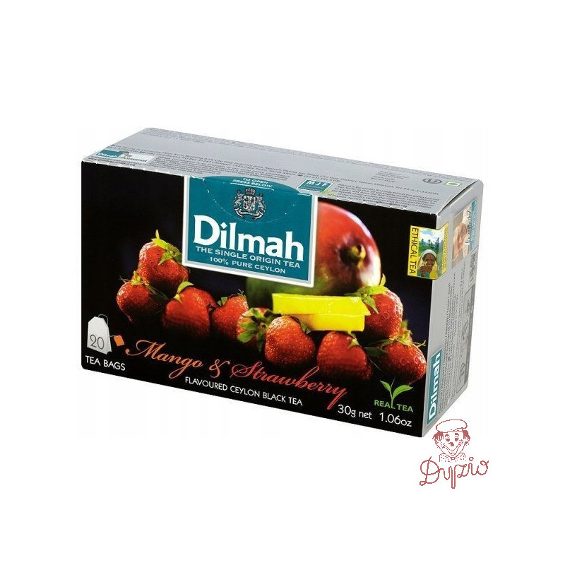 Herbata DILMAH (20 torebek) czarna z aromatem Mango & Truskawka