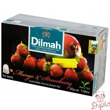 Herbata DILMAH (20 torebek) czarna z aromatem Mango & Truskawka