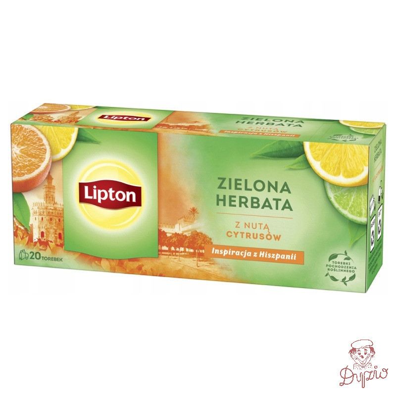 Herbata LIPTON (20 torebek) zielona z nutą cytrusów GREEN CITRUS